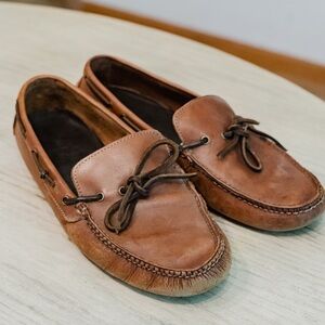 Cole Haan Nike Air Tan Leather Slip-On Golf Loafers